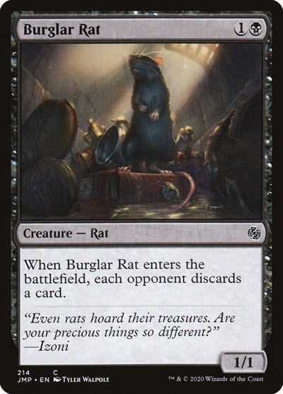 Burglar Rat (JMP) #214 Common (Lightly Played) Jumpstart Magic: The Gathering: 2020