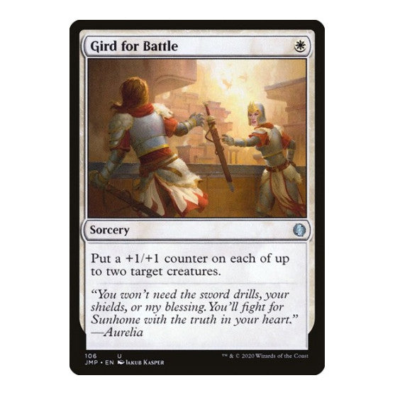 Gird for Battle (JMP) #106 Uncommon (Lightly Played) Jumpstart Magic: The Gathering: 2020
