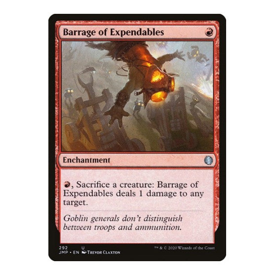 Barrage of Expendables (JMP) #292 Uncommon (Lightly Played) Jumpstart Magic: The Gathering: 2020