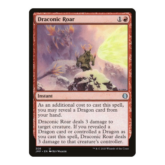 Draconic Roar (JMP) #308 Uncommon (Lightly Played) Jumpstart Magic: The Gathering: 2020