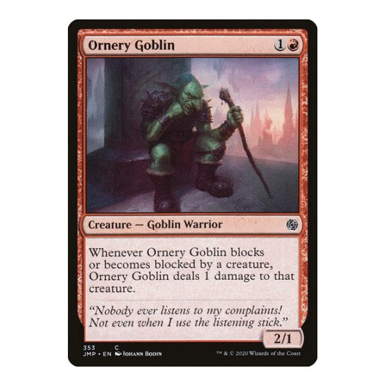 Ornery Goblin (JMP) #353 Common (Lightly Played) Jumpstart Magic: The Gathering: 2020