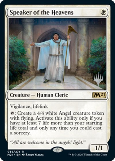 Speaker of the Heavens (PPM21) #38p Rare (Lightly Played) Promo Pack: Core Set 2021 Magic: The Gathering: 2020