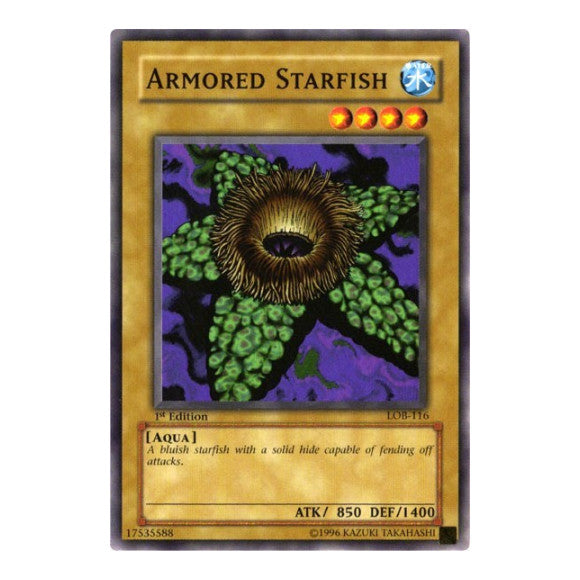 Armored Starfish (LOB) #LOB-116 Common / Short Print (Unlimited Damaged) The Legend of Blue Eyes White Dragon YuGiOh: 2002