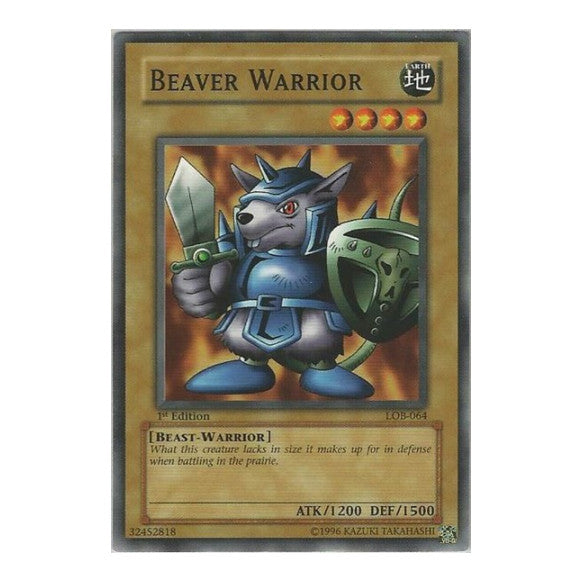 Beaver Warrior (LOB) #LOB-064 Common / Short Print The Legend of Blue Eyes White Dragon YuGiOh: 2002