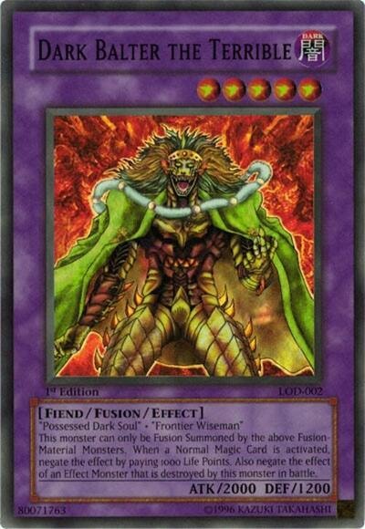 Dark Balter the Terrible (LOD) #LOD-002 Super Rare (Unlimited Damaged) Legacy of Darkness YuGiOh: 2017