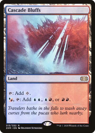 Cascade Bluffs (2XM) #313 Rare (Lightly Played) Double Masters Magic: The Gathering: 2020