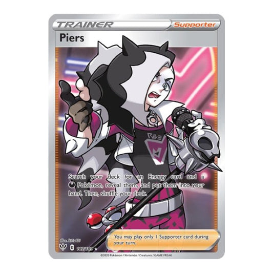 Piers (Full Art) (SWSH03) #187/189 Ultra Rare (Holofoil Near Mint) SWSH03: Darkness Ablaze Pokemon: 2020
