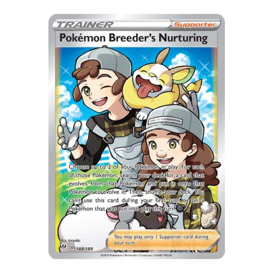 Pokemon Breeders Nurturing Full Art (SWSH03) #188/189 Ultra Rare (Holofoil Near Mint) SWSH03: Darkness Ablaze Pokemon: 2020