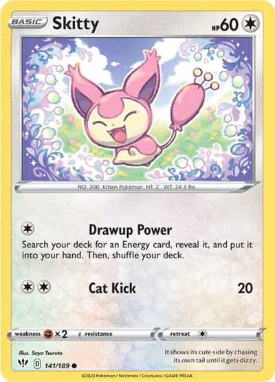 Skitty (SWSH03) #141/189 Common (Reverse Holofoil Near Mint) SWSH03: Darkness Ablaze Pokemon: 2020