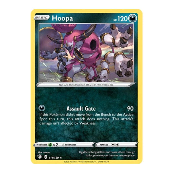 Hoopa (SWSH03) #111/189 Holo Rare (Holofoil Lightly Played) SWSH03: Darkness Ablaze Pokemon: 2020