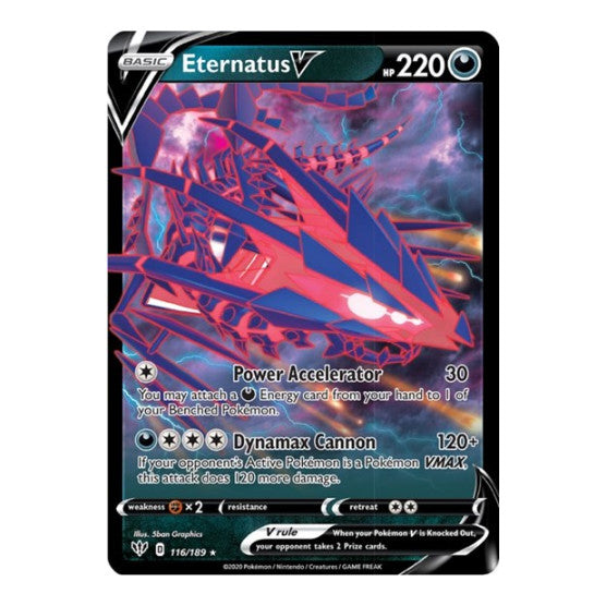Eternatus V (SWSH03) #116/189 Ultra Rare (Holofoil Near Mint) SWSH03: Darkness Ablaze Pokemon: 2020