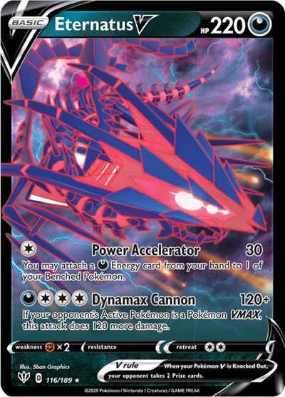 Eternatus V (SWSH03) #116/189 Ultra Rare (Holofoil Near Mint) SWSH03: Darkness Ablaze Pokemon: 2020