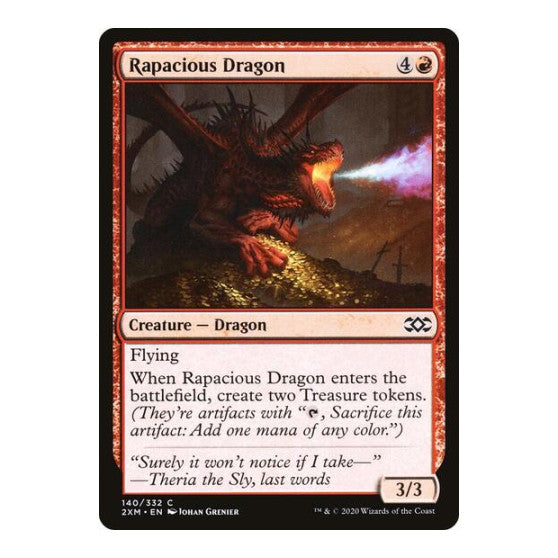 Rapacious Dragon (2XM) #140 Common (Lightly Played) Double Masters Magic: The Gathering: 2020