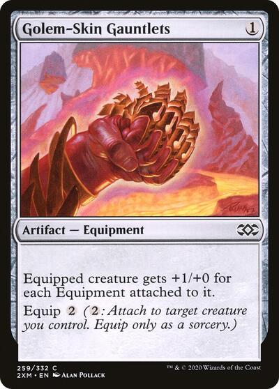 Golem Skin Gauntlets (2XM) #259 Common (Lightly Played) Double Masters Magic: The Gathering: 2020