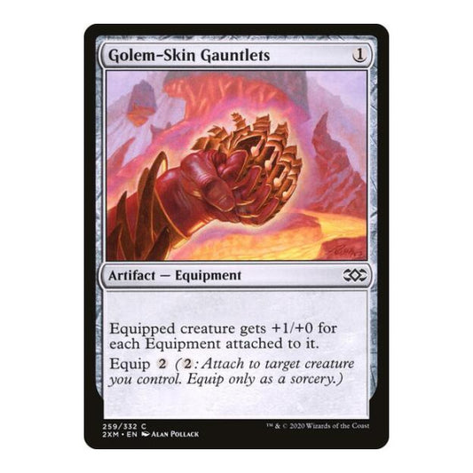 Golem-Skin Gauntlets (2XM) #259 Common (Lightly Played) Double Masters Magic: The Gathering: 2020