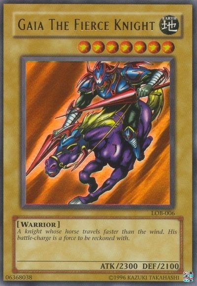 Gaia The Fierce Knight (LOB) #LOB-006 Ultra Rare (Unlimited Lightly Played) The Legend of Blue Eyes White Dragon YuGiOh: 2002