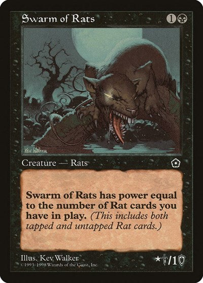 Swarm of Rats (P02) #89 Common (Lightly Played) Portal Second Age Magic: The Gathering: 1998