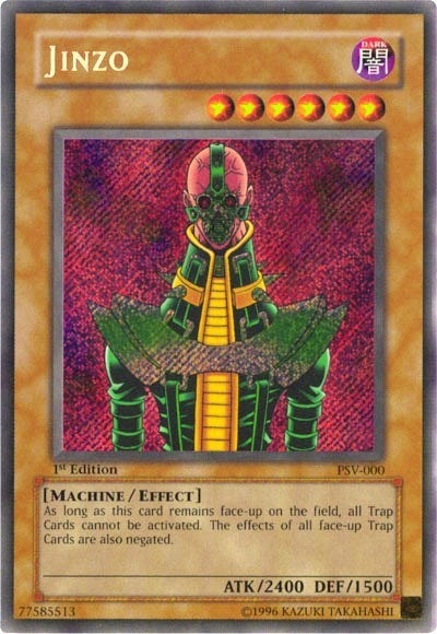 Jinzo (PSV) #PSV-000 Secret Rare (1st Edition Damaged) Pharaoh's Servant YuGiOh: 2004