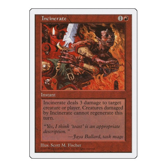 Incinerate (5ED) #242 Common (Lightly Played) Fifth Edition Magic: The Gathering: 1997