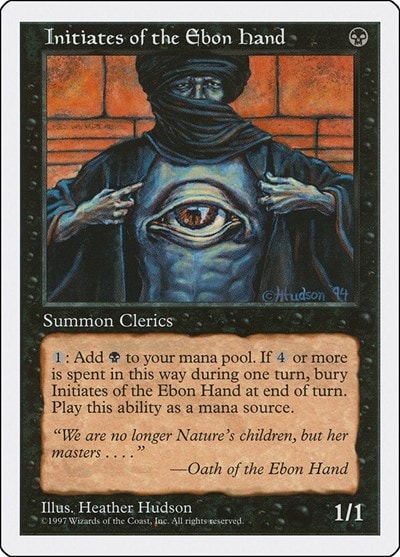 Initiates of the Ebon Hand (5ED) #169 Common (Moderately Played) Fifth Edition Magic: The Gathering: 1997