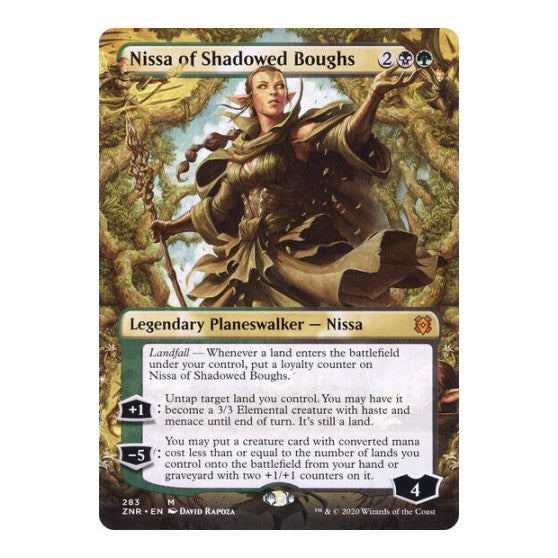 Nissa of Shadowed Boughs (Borderless) (ZNR) #283 Mythic Rare (Lightly Played) Zendikar Rising Magic: The Gathering: 2020