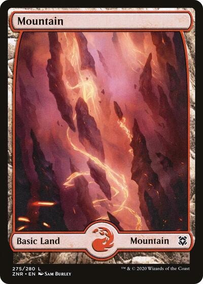 Mountain 275 Full Art (ZNR) #275 Land (Lightly Played) Zendikar Rising Magic: The Gathering: 2020