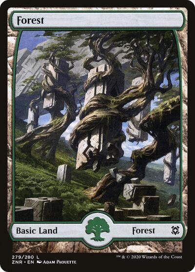 Forest 279 Full Art (ZNR) #279 Land (Lightly Played) Zendikar Rising Magic: The Gathering: 2020