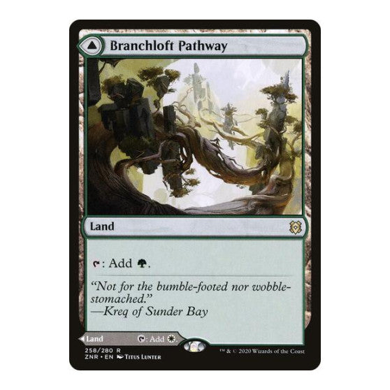 Branchloft Pathway (ZNR) #258 Rare (Foil Lightly Played) Zendikar Rising Magic: The Gathering: 2020