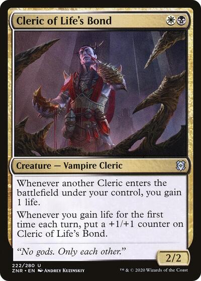 Cleric of Lifes Bond (ZNR) #222 Uncommon (Lightly Played) Zendikar Rising Magic: The Gathering: 2020