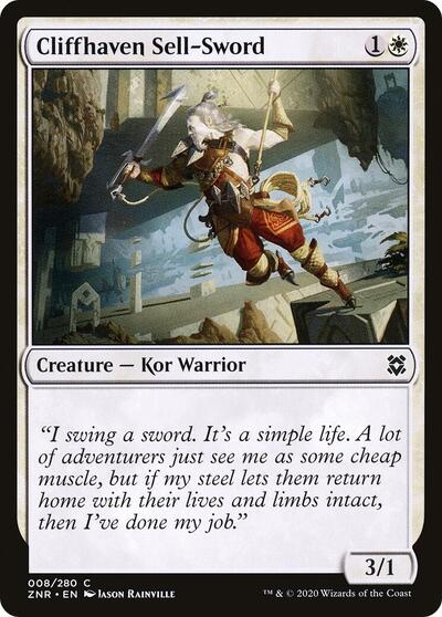 Cliffhaven Sell Sword (ZNR) #8 Common Zendikar Rising Magic: 2020