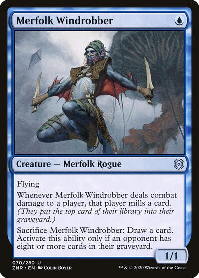 Merfolk Windrobber (ZNR) #70 Uncommon (Lightly Played) Zendikar Rising Magic: The Gathering: 2020