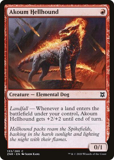 Akoum Hellhound (ZNR) #133 Common Zendikar Rising Magic: The Gathering: 2020