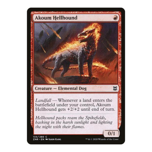 Akoum Hellhound (ZNR) #133 Common Zendikar Rising Magic: The Gathering: 2020