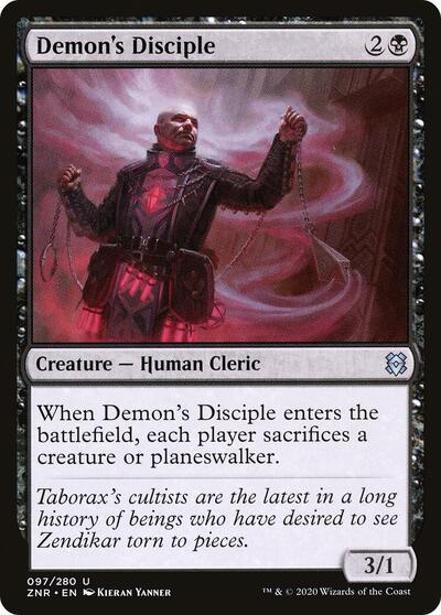 Demons Disciple (ZNR) #97 Uncommon (Lightly Played) Zendikar Rising Magic: The Gathering: 2020