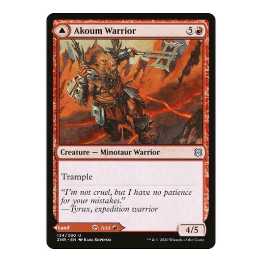 Akoum Warrior (ZNR) #134 Uncommon (Lightly Played) Zendikar Rising Magic: The Gathering: 2020