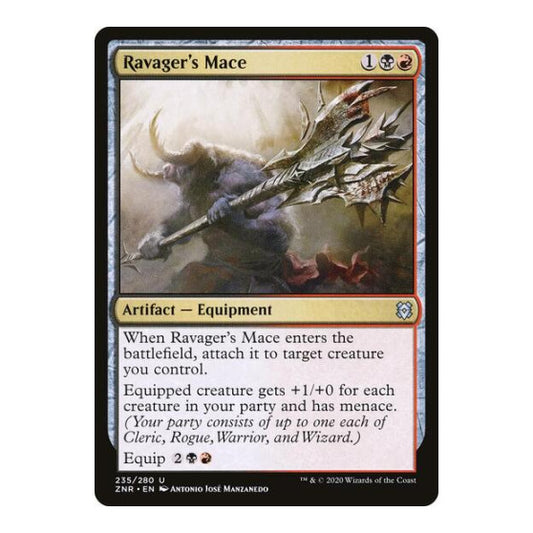 Ravager's Mace (ZNR) #235 Uncommon Zendikar Rising Magic: The Gathering: 2020