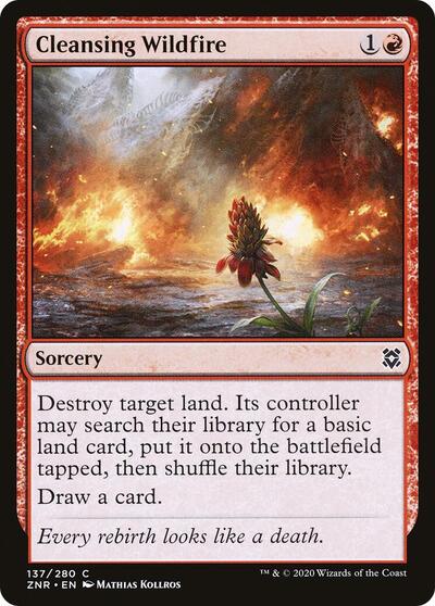 Cleansing Wildfire (ZNR) #137 Common (Lightly Played) Zendikar Rising Magic: The Gathering: 2020