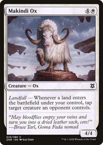 Makindi Ox (ZNR) #25 Common (Lightly Played) Zendikar Rising Magic: The Gathering: 2020