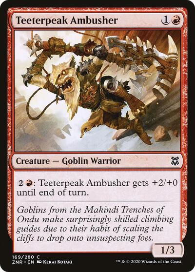 Teeterpeak Ambusher (ZNR) #169 Common Zendikar Rising Magic: The Gathering: 2020