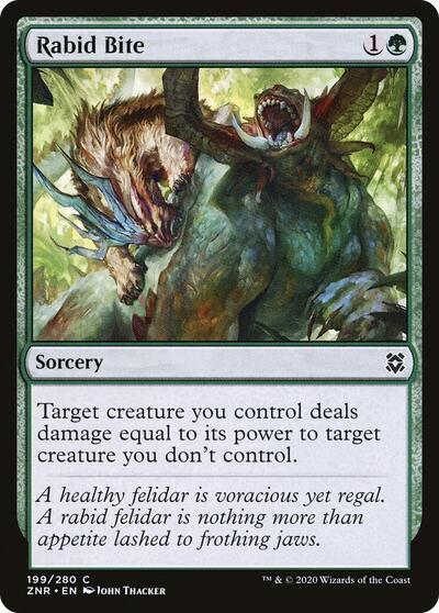 Rabid Bite (ZNR) #199 Common Zendikar Rising Magic: The Gathering: 2020