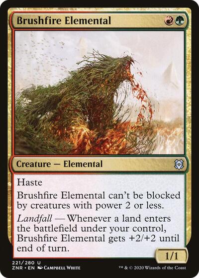 Brushfire Elemental (ZNR) #221 Uncommon (Lightly Played) Zendikar Rising Magic: The Gathering: 2020