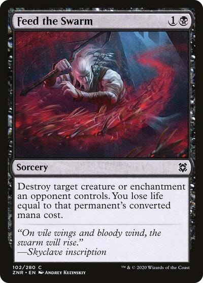 Feed the Swarm (ZNR) #102 Common (Lightly Played) Zendikar Rising Magic: The Gathering: 2020