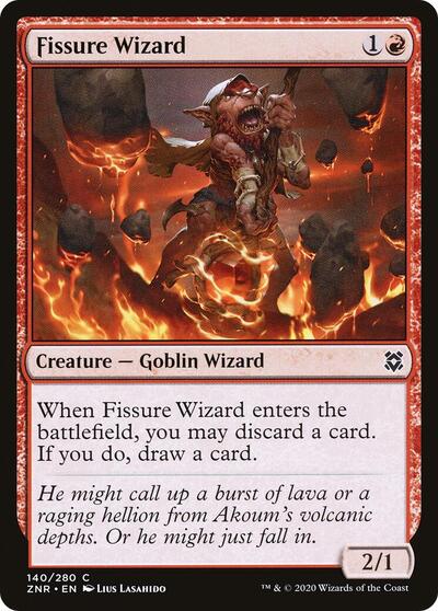 Fissure Wizard (ZNR) #140 Common (Lightly Played) Zendikar Rising Magic: The Gathering: 2020