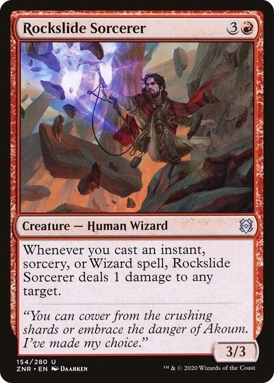 Rockslide Sorcerer (ZNR) #154 Uncommon (Lightly Played) Zendikar Rising Magic: The Gathering: 2020