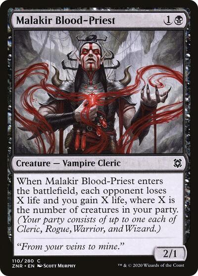 Malakir Blood Priest (ZNR) #110 Common Zendikar Rising Magic: The Gathering: 2020