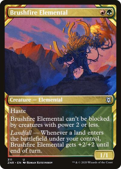 Brushfire Elemental Showcase (ZNR) #311 Uncommon Zendikar Rising Magic: 2020
