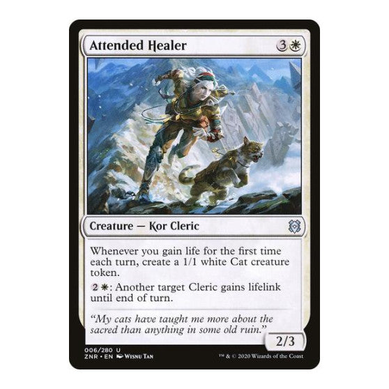 Attended Healer (ZNR) #6 Uncommon (Lightly Played) Zendikar Rising Magic: The Gathering: 2020