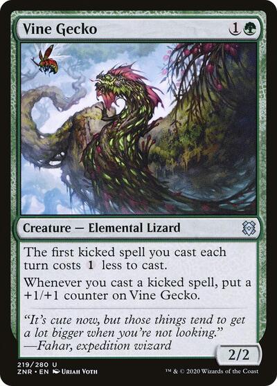 Vine Gecko (ZNR) #219 Uncommon (Lightly Played) Zendikar Rising Magic: The Gathering: 2020