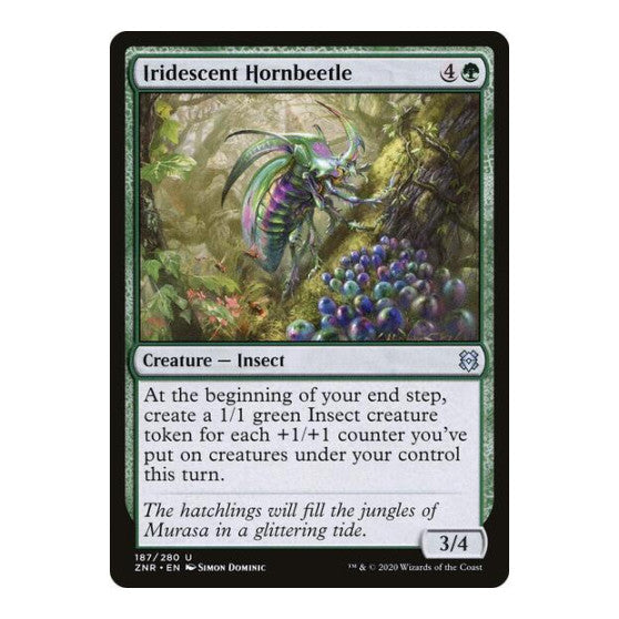 Iridescent Hornbeetle (ZNR) #187 Uncommon (Lightly Played) Zendikar Rising Magic: The Gathering: 2020