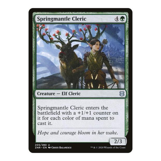Springmantle Cleric (ZNR) #205 Uncommon (Lightly Played) Zendikar Rising Magic: The Gathering: 2020